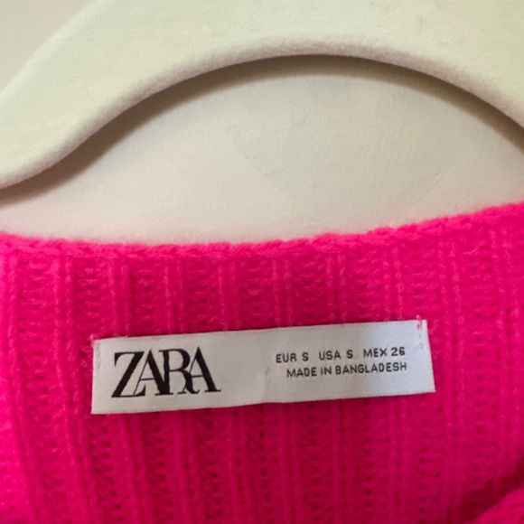 Ribbed Knit Hot Pink Sweater - Picture 2 of 2